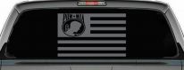American Flag Pow Mia Military Car or Truck Window Decal Sticker (Silver)