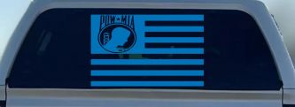 American Flag Pow Mia Military Car or Truck Window Vinyl Decal Sticker (Sky Blue)