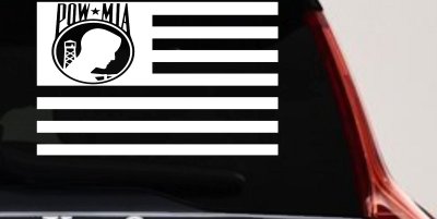 American Flag Pow Mia Military Car or Truck Window Vinyl Decal Sticker