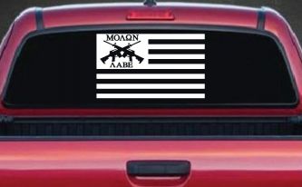 Molon Labe American Flag AR 15 Guns Guns Car or Truck Window Decal Sticker