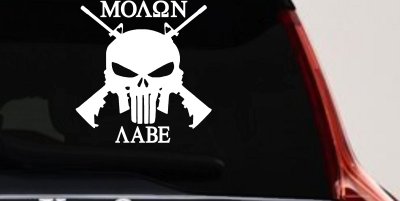 Molon Labe come and take them Punisher Skull AR 15 Guns Guns Car or Truck Window Vinyl Decal Sticker