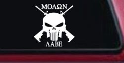 Molon Labe come and take them Punisher Skull AR 15 Guns Guns Car or Truck Window Decal Sticker