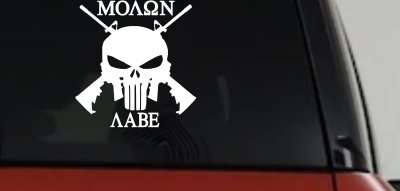 Molon Labe come and take them Punisher Skull AR 15 Guns Guns Car or Truck Window Vinyl Decal Sticker