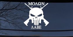 Molon Labe come and take them Punisher Skull AR 15 Guns Guns Car or Truck Window Decal Sticker