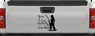Yes I Can Bait My Own Hook Fishing Car or Truck Window Vinyl Decal Sticker (Black)