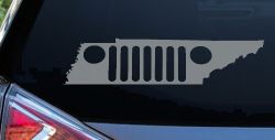 Tennessee Jeep Grill Off Road Car or Truck Window Decal Sticker (Telegrey)