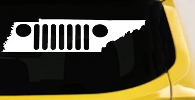 Tennessee Jeep Grill Off Road Car or Truck Window Vinyl Decal Sticker