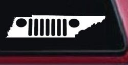 Tennessee Jeep Grill Off Road Car or Truck Window Decal Sticker