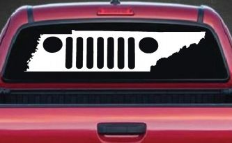 Tennessee Jeep Grill Off Road Car or Truck Window Decal Sticker