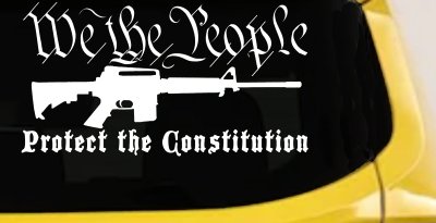 We The People Protect The Constitution AR 15 Guns Car or Truck Window Vinyl Decal Sticker
