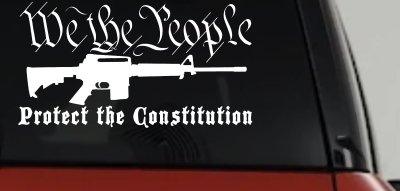 We The People Protect The Constitution AR 15 Guns Car or Truck Window Vinyl Decal Sticker
