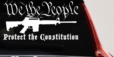 We The People Protect The Constitution AR 15 Guns Car or Truck Window Vinyl Decal Sticker
