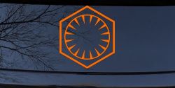 The First Order Sci Fi Car or Truck Window Decal Sticker (Orange)