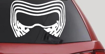 Kylo Ren Mask Sci Fi Car or Truck Window Vinyl Decal Sticker