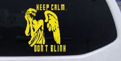 Doctor Who Keep Calm Dont Blink Weeping Angels Sci Fi Car or Truck Window Decal Sticker (Yellow)