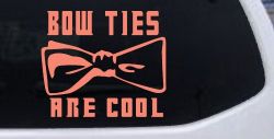 Doctor Who Bow Ties Are Cool Sci Fi Car or Truck Window Decal Sticker (Coral)