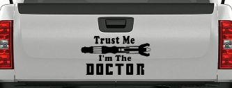 Doctor Who Sonic Screwdriver Trust Me Im The Doctor Sci Fi Car or Truck Window Decal Sticker (Black)