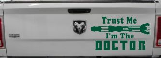 Doctor Who Sonic Screwdriver Trust Me Im The Doctor Sci Fi Car or Truck Window Vinyl Decal Sticker (Dark Green)