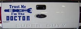 Doctor Who Sonic Screwdriver Trust Me Im The Doctor Sci Fi Car or Truck Window Decal Sticker (Navy)