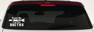Doctor Who Sonic Screwdriver Trust Me Im The Doctor Sci Fi Car or Truck Window Decal Sticker (White)