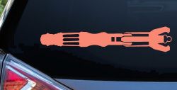 Doctor Who Sonic Screwdriver Sci Fi Car or Truck Window Decal Sticker (Coral)