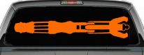 Doctor Who Sonic Screwdriver Sci Fi Car or Truck Window Decal Sticker (Orange)