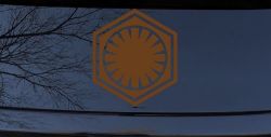 First Order Emblem Solid Sci Fi Car or Truck Window Decal Sticker (Copper)