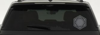First Order Emblem Solid Sci Fi Car or Truck Window Decal Sticker (Silver)