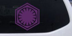 First Order Emblem Solid Sci Fi Car or Truck Window Vinyl Decal Sticker (Violet)