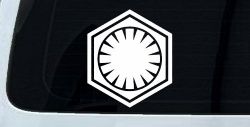 First Order Emblem Solid Sci Fi Car or Truck Window Decal Sticker