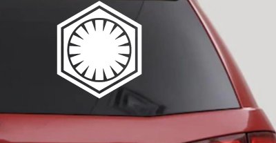 First Order Emblem Solid Sci Fi Car or Truck Window Vinyl Decal Sticker