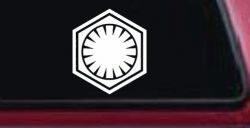 First Order Emblem Solid Sci Fi Car or Truck Window Decal Sticker