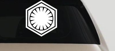 First Order Emblem Solid Sci Fi Car or Truck Window Vinyl Decal Sticker