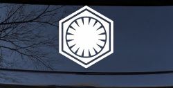 First Order Emblem Solid Sci Fi Car or Truck Window Decal Sticker