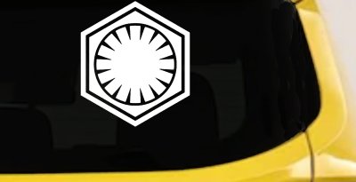 First Order Emblem Solid Sci Fi Car or Truck Window Vinyl Decal Sticker
