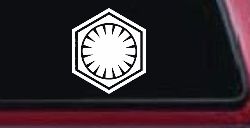 First Order Emblem Solid Sci Fi Car or Truck Window Decal Sticker