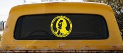 Native American Indian Man Belongs To Earth Earth Does Not Belong To Man Western Car or Truck Window Decal Sticker (Yellow)