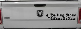 A Rolling Stone Gathers No Moss Car or Truck Window Decal Sticker (Black)
