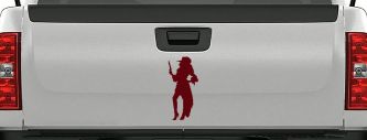 Pirate Wench Girl Car or Truck Window Decal Sticker (Purple Red)