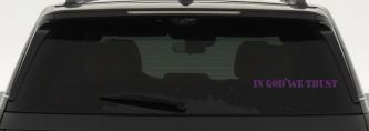 In God We Trust Christian Car or Truck Window Decal Sticker (Violet)