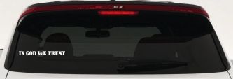 In God We Trust Christian Car or Truck Window Decal Sticker (White)