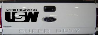 United Steelworkers Business Car or Truck Window Decal Sticker (Black)