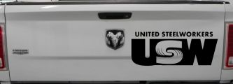 United Steelworkers Business Car or Truck Window Decal Sticker (Black)