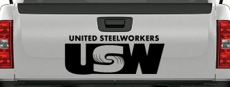 United Steelworkers Business Car or Truck Window Decal Sticker (Black)
