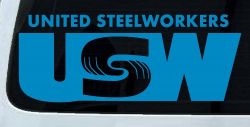United Steelworkers Business Car or Truck Window Decal Sticker (Blue)
