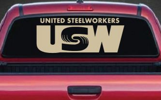 United Steelworkers Business Car or Truck Window Vinyl Decal Sticker (Desert Sand)