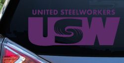 United Steelworkers Business Car or Truck Window Decal Sticker (Violet)