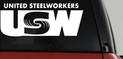 United Steelworkers Business Car or Truck Window Vinyl Decal Sticker