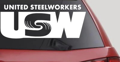 United Steelworkers Business Car or Truck Window Vinyl Decal Sticker