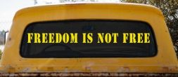 Freedom Is Not Free Military Car or Truck Window Vinyl Decal Sticker (Yellow)